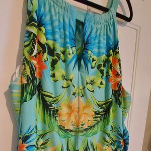Tropical Print Maxi Dress